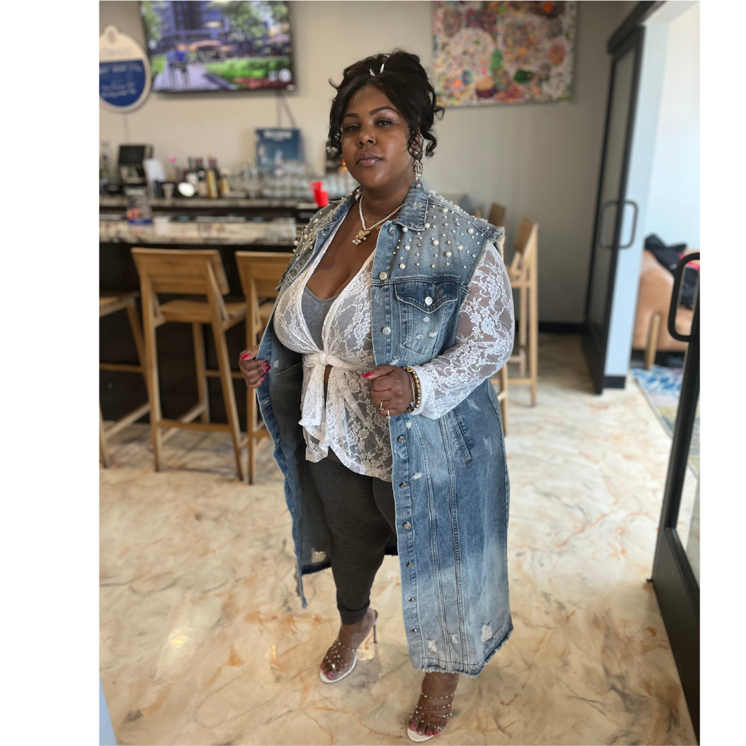 Denim duster sale plus size